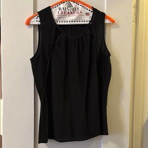 Banana Republic Black Pleated Sleeveless Tank Top